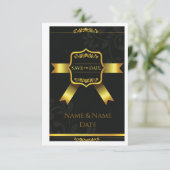 Opulent Black Damask Wedding Save the Date セーブザデート (スタンド正面)