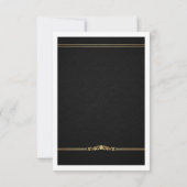 Opulent Black Damask Wedding Save the Date セーブザデート (裏面)