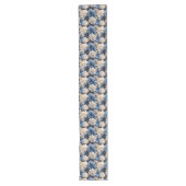 Opulent Blue and Ivory Floral Table Runner ロングテーブルランナー (正面)
