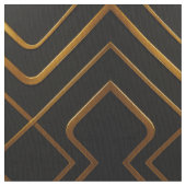 Opulent Deco Grid Full Liquid Gold Black Monochrom ファブリック (クローズアップ)