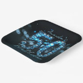 Opulent Elegant Teal Blue Diamonds 50th Birthday ペーパープレート (傾斜あり)