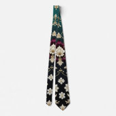 Opulent Essence - azul, verde, burdeos y gris ネクタイ (裏面)
