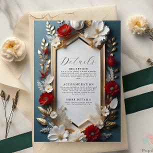 Opulent floral pattern with Golden Leaf accents エンクロージャーカード
