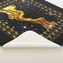 Opulent Galaxy Stream Full Liquid Gold Black Monoc シェルパブランケット