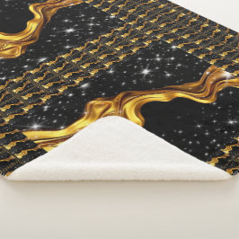 Opulent Galaxy Stream Liquid Gold Black Monochrome シェルパブランケット