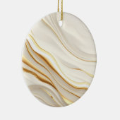 "Opulent Gold and Cream Marble Swirls" セラミックオーナメント (右)