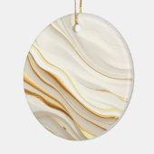 "Opulent Gold and Cream Marble Swirls" セラミックオーナメント (左)