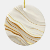 "Opulent Gold and Cream Marble Swirls" セラミックオーナメント (裏面)