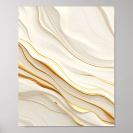 "Opulent Gold and Cream Marble Swirls" ポスター
