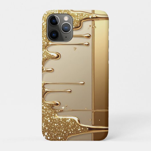 👑 Opulent Gold Dripping Sparkling Glitter ✨💛 Case-Mate iPhoneケース (裏)