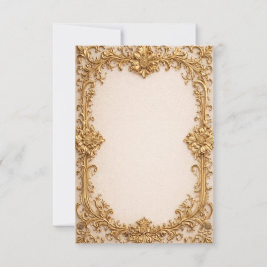 Opulent Gold Scrollwork Wedding Invitations 招待状 (裏面)