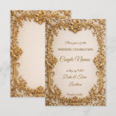 Opulent Gold Scrollwork Wedding Invitations 招待状 (正面/裏面)