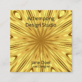 Opulent Gold Start Burst Swirl – Achempong Designe スクエア名刺 (正面)