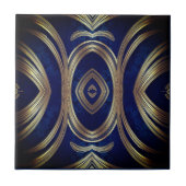 Opulent Gold Symmetry on Deep Blue タイル (正面)