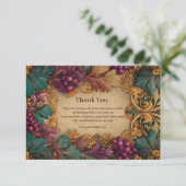 Opulent Grape Leaf Mardi Gras Masquerade サンキューカード (スタンド正面)
