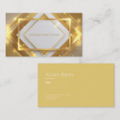 Opulent Metallic Gold Geometric Diamond Luxury 名刺 (正面/裏面)