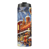 Opulent Red Gold Christmas Express タンブラー (正面)