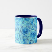 Opulent rose design in  turquoise                  マグカップ (正面右)