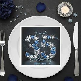 Opulent Sapphire Diamond 35th Birthday Party スタンダードカクテルナプキン