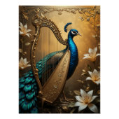 Opulent Serenade: Peacock Harpist ポスター (正面)