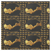 Opulent Swirl Full Gold Black Designer Upholstery ファブリック (見本)
