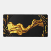 Opulent Swirl Liquid Gold Black Monochrome Achempo デスクマット (正面)