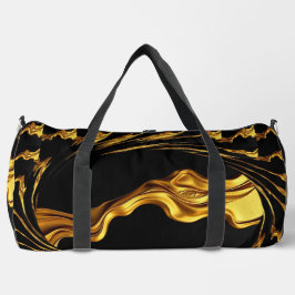 Opulent Swirl Liquid Gold Black Monochrome Christi ダッフルバッグ