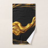 Opulent Swirl Liquid Gold Black Monochrome Christi バスタオルセット (ハンドタオル)
