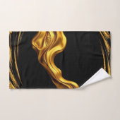 Opulent Swirl Liquid Gold Black Monochrome Christi バスタオルセット (ハンドタオル)