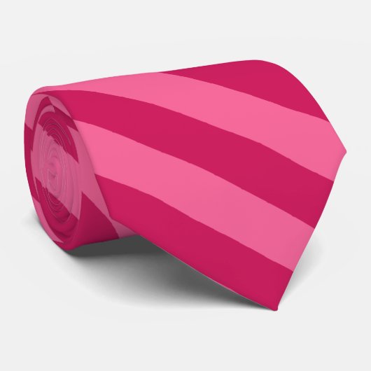 OPUSホットピンクと明るい赤紫色対角線ストライプの ネクタイ (ロール)