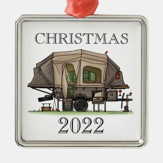 Opus 4アップポップ・アートのキャンパーRVハッピーキャンパーメタル装飾体 メタルオーナメント (正面)