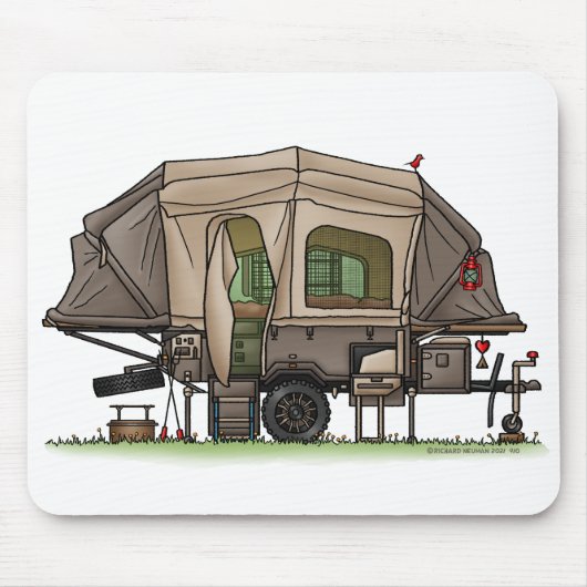 Opus 4 Pop Up Camper | Travel Trailer | Camper Van マウスパッド (正面)