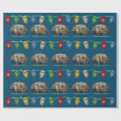 Opus 4 Up ポップ・アートの Camper RVハッピーキャンパー ラッピングペーパー (フラット)