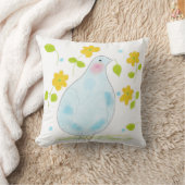 ORデザインによる黄色い花と平和の鳩 クッション (ブランケット)