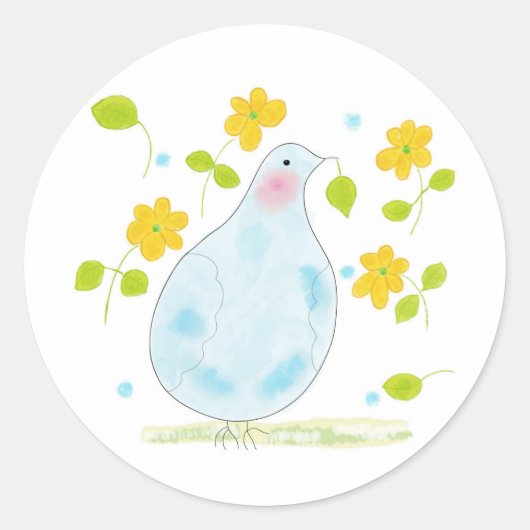 ORデザインズによる平和の鳩ステッカー ラウンドシール (正面)