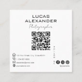 ORモダンコーミニマルド・ソーシャル・メディア・フォトグラファー スクエア名刺 (裏面)