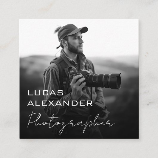 ORモダンコーミニマルド・ソーシャル・メディア・フォトグラファー スクエア名刺 (正面)