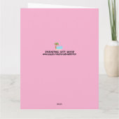 OR10代の小さな女の子誕生日気球グリーティングカード カード (裏面)