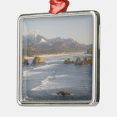 OR、オレゴンコースト、エコラ州パーク、ビュー2 メタルオーナメント (左)