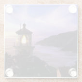 OR、オレゴンコースト、ヘセタ岬灯台オン ガラスコースター (裏面)