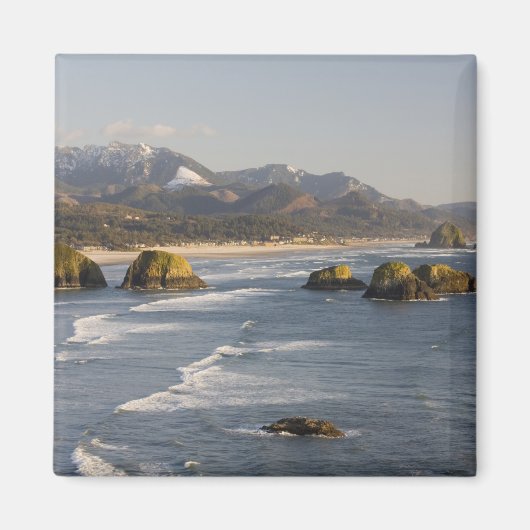 OR、オレゴン海岸、エコラ州パーク、2のビュー マグネット (正面)