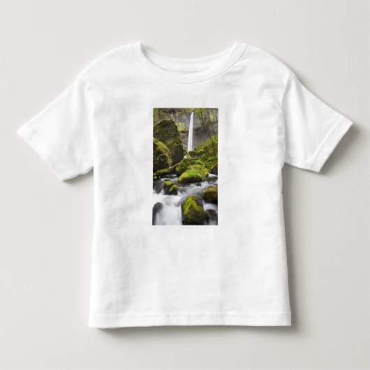 OR, コロンビア川の渓谷、Elowah Fallsと トドラーTシャツ (正面)