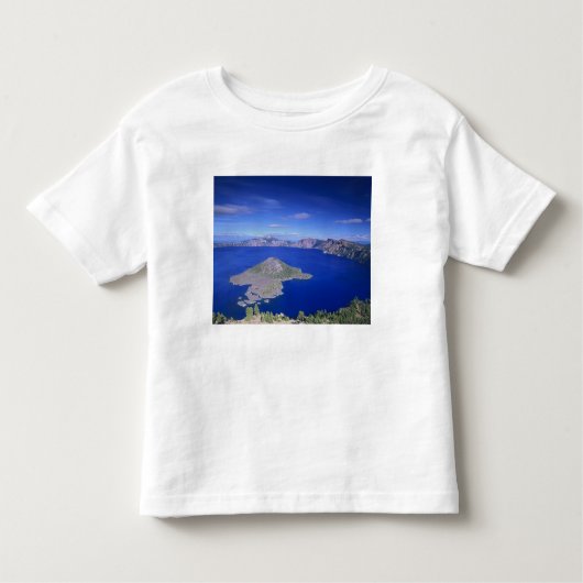 OR、Crater Lake NP、Wizard Island and Crater トドラーTシャツ (正面)