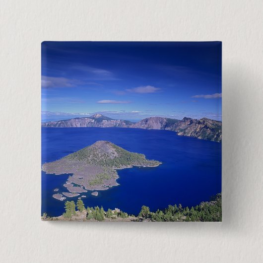 OR、Crater Lake NP、Wizard Island and Crater 缶バッジ (正面)