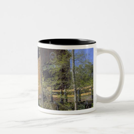 OR、Jackson County、Mckee Covered Bridge ツートーンマグカップ (右)