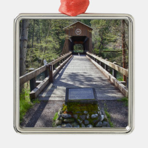 OR、Jackson County、Mckee Covered Bridge メタルオーナメント