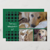 OR NICE いけな Green Plaidハッピーホリデー3写真 シーズンカード (正面/裏面)