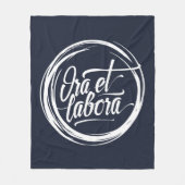 Ora et labora フリースブランケット (正面)