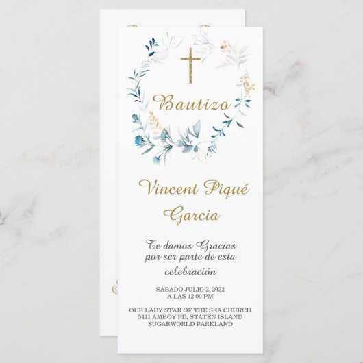 Oracionesコルタスバウティゾタルジェタ祈りの言葉カード メニュー (正面/裏面)