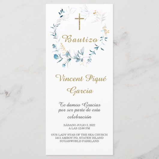 Oracionesコルタスバウティゾタルジェタ祈りの言葉カード メニュー (正面)